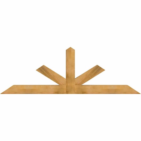 Ekena Millwork Saratoga Rough Sawn Timber Gable Bracket, Western Red Cedar, 96"W x 32"H x 6"D x 6"F, 8/12 Pitch GBW096X32X0606SAR00RWR